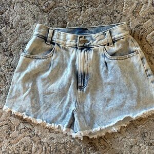 SO Light Blue Frayed Jean Shorts